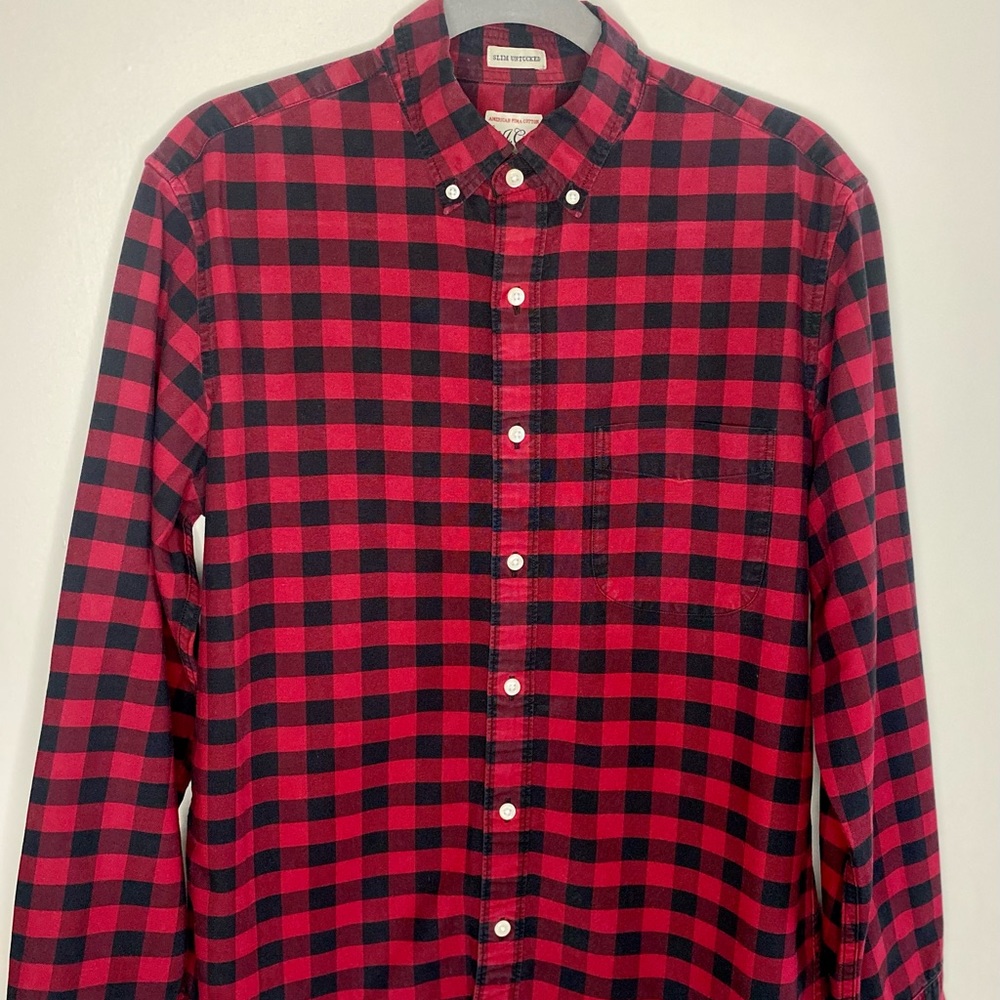 J.Crew American Pima cotton oxford shirt Red Slim Untucked M